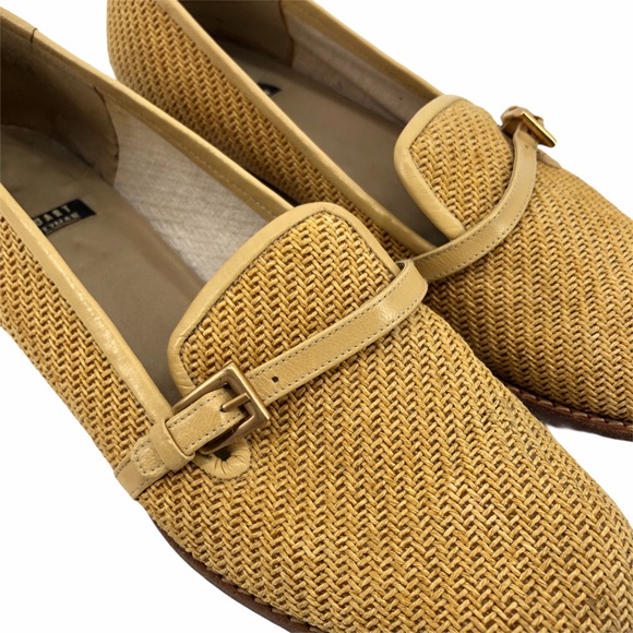 Vintage Stuart Weitzman Golden Straw Loafers 8AA - Picture 5 of 14